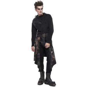 DEVIL FASHION Mi-Jupe Kilt Asymétrique ‘Taurus’ Noire Et Cuivre en promotion 34