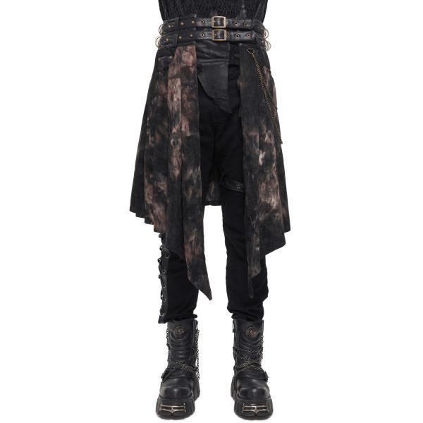 DEVIL FASHION Mi-Jupe Kilt Asymétrique ‘Taurus’ Noire Et Cuivre en promotion 1