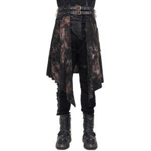 DEVIL FASHION Mi-Jupe Kilt Asymétrique ‘Taurus’ Noire Et Cuivre en promotion 36