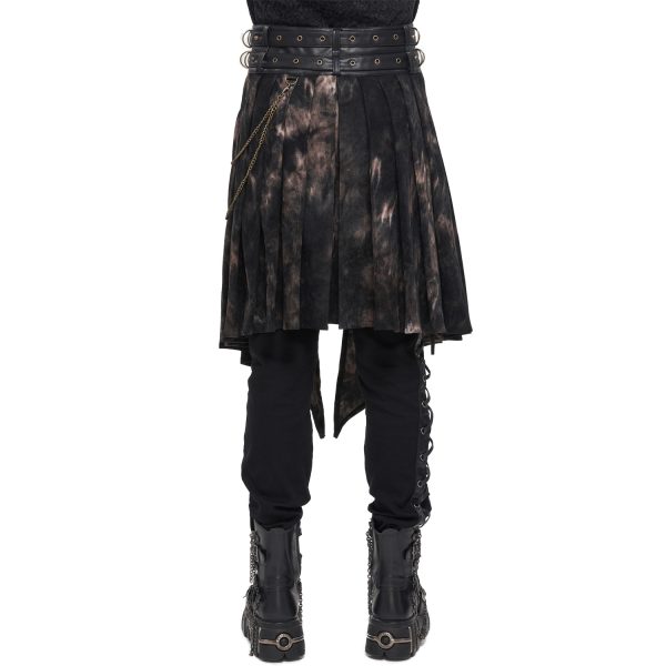 DEVIL FASHION Mi-Jupe Kilt Asymétrique ‘Taurus’ Noire Et Cuivre en promotion 10