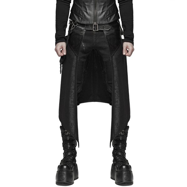 en promotion PUNK RAVE Mi-Jupe Kilt Pour Hommes ‘Assassin’s Creed’ Noire 1