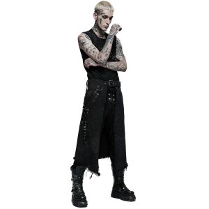 PUNK RAVE Mi-Jupe Kilt Pour Hommes ‘Goth Stylish’ Noire site officiel 20