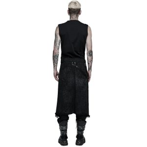 PUNK RAVE Mi-Jupe Kilt Pour Hommes ‘Goth Stylish’ Noire site officiel 22