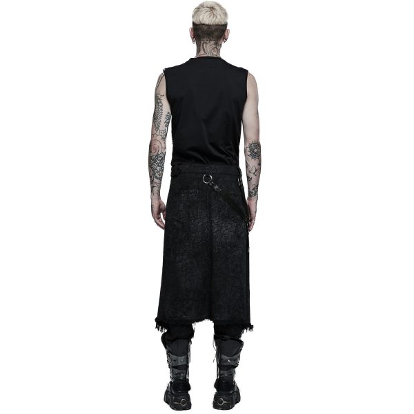 PUNK RAVE Mi-Jupe Kilt Pour Hommes ‘Goth Stylish’ Noire site officiel 4