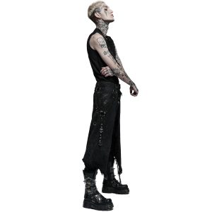 PUNK RAVE Mi-Jupe Kilt Pour Hommes ‘Goth Stylish’ Noire site officiel 24