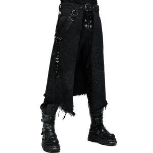 PUNK RAVE Mi-Jupe Kilt Pour Hommes ‘Goth Stylish’ Noire site officiel 26