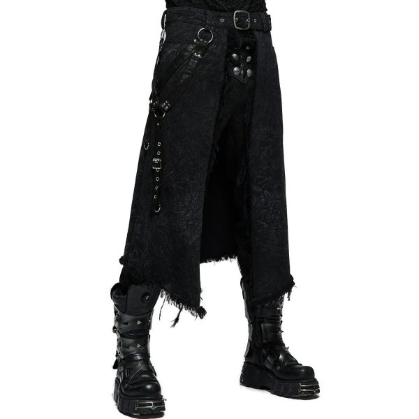 PUNK RAVE Mi-Jupe Kilt Pour Hommes ‘Goth Stylish’ Noire site officiel 6