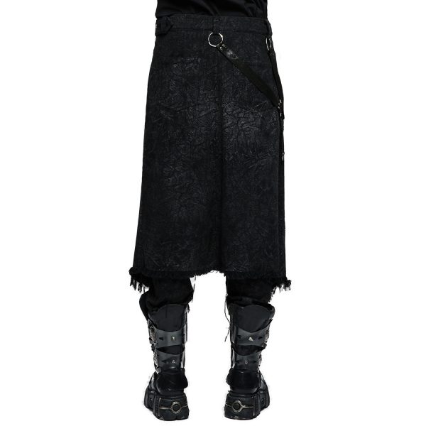 PUNK RAVE Mi-Jupe Kilt Pour Hommes ‘Goth Stylish’ Noire site officiel 7