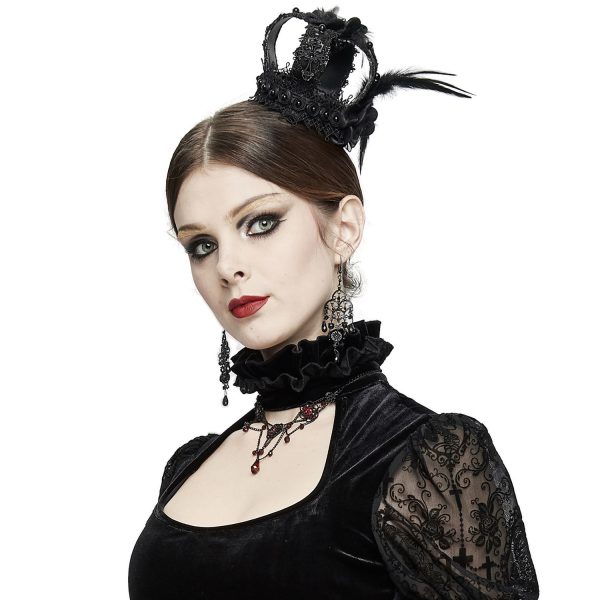 solde en ligne DEVIL FASHION Mini Chapeau Couronne ‘Imperatrice’ Noir 3