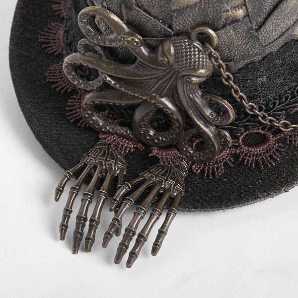 boutiqued en ligne PUNK RAVE Mini Chapeau Steampunk ‘Kraken’ 7