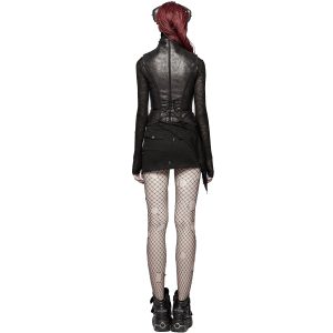 luxe soldes PUNK RAVE Mini Jupe ‘Gothic Trooper’ Noire 26