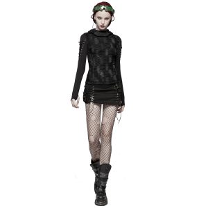 luxe soldes PUNK RAVE Mini Jupe ‘Gothic Trooper’ Noire 28