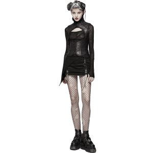 luxe soldes PUNK RAVE Mini Jupe ‘Gothic Trooper’ Noire 30