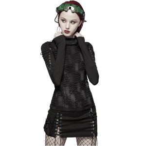 luxe soldes PUNK RAVE Mini Jupe ‘Gothic Trooper’ Noire 32