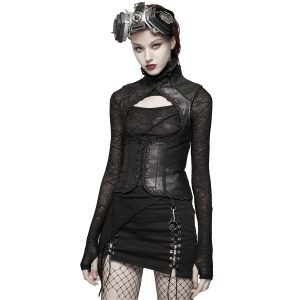 luxe soldes PUNK RAVE Mini Jupe ‘Gothic Trooper’ Noire 36