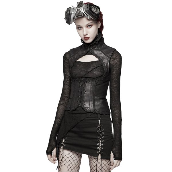 luxe soldes PUNK RAVE Mini Jupe ‘Gothic Trooper’ Noire 9