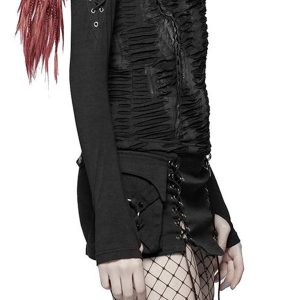 luxe soldes PUNK RAVE Mini Jupe ‘Gothic Trooper’ Noire 40