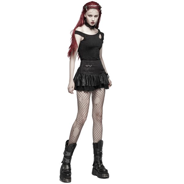 PUNK RAVE Mini-Jupe ‘Norra’ Noire mode tendance 3