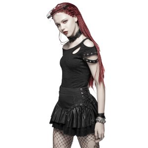 PUNK RAVE Mini-Jupe ‘Norra’ Noire mode tendance 25