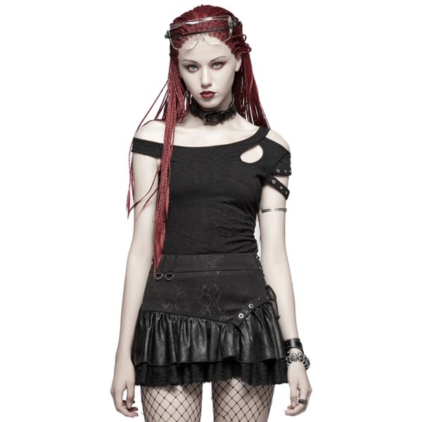 PUNK RAVE Mini-Jupe ‘Norra’ Noire mode tendance 9