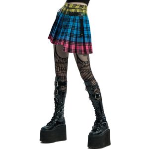 PUNK RAVE Mini-Jupe Plissée ‘Punk Plaid’ à Carreaux nouveau produit 40