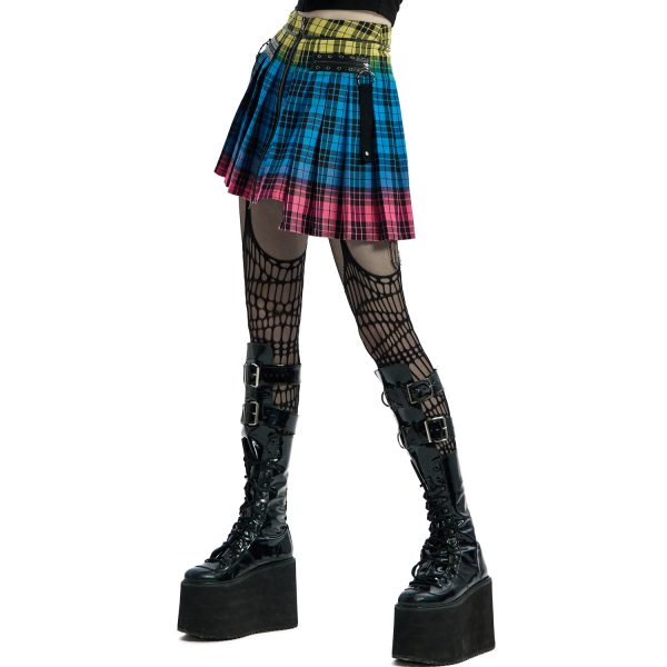 PUNK RAVE Mini-Jupe Plissée ‘Punk Plaid’ à Carreaux nouveau produit 12