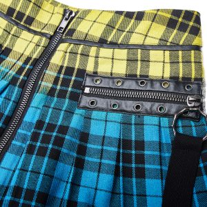 PUNK RAVE Mini-Jupe Plissée ‘Punk Plaid’ à Carreaux nouveau produit 50