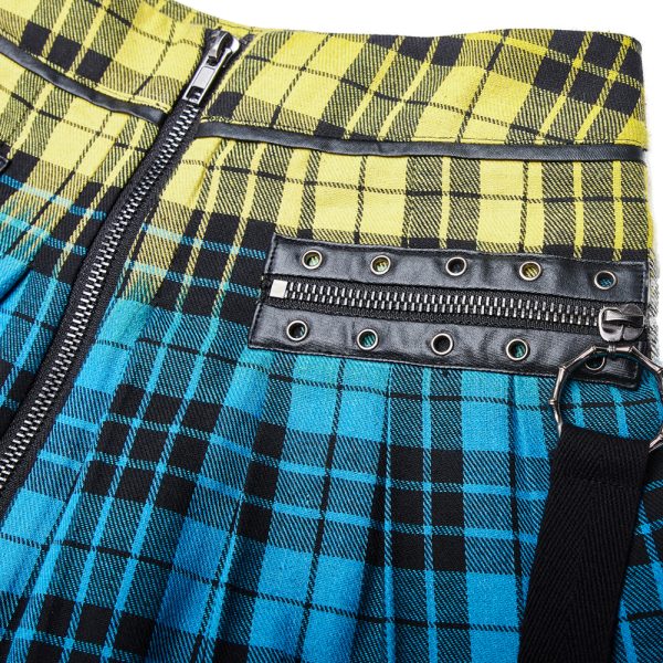 PUNK RAVE Mini-Jupe Plissée ‘Punk Plaid’ à Carreaux nouveau produit 17