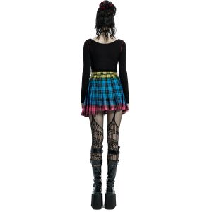 PUNK RAVE Mini-Jupe Plissée ‘Punk Plaid’ à Carreaux nouveau produit 24