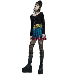 PUNK RAVE Mini-Jupe Plissée ‘Punk Plaid’ à Carreaux nouveau produit 28