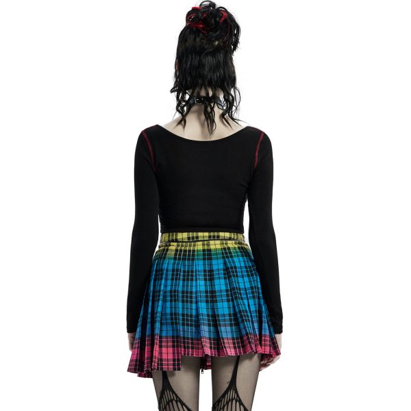 PUNK RAVE Mini-Jupe Plissée ‘Punk Plaid’ à Carreaux nouveau produit 8