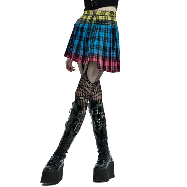 PUNK RAVE Mini-Jupe Plissée ‘Punk Plaid’ à Carreaux nouveau produit 10