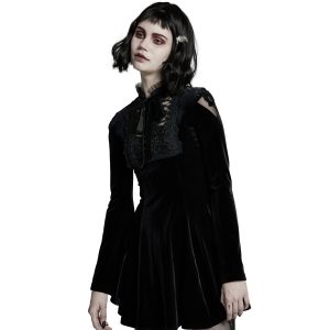 PUNK RAVE Mini Robe ‘Badriyah’ En Velours Noir haute qualité 44