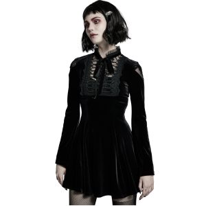 PUNK RAVE Mini Robe ‘Badriyah’ En Velours Noir haute qualité 40