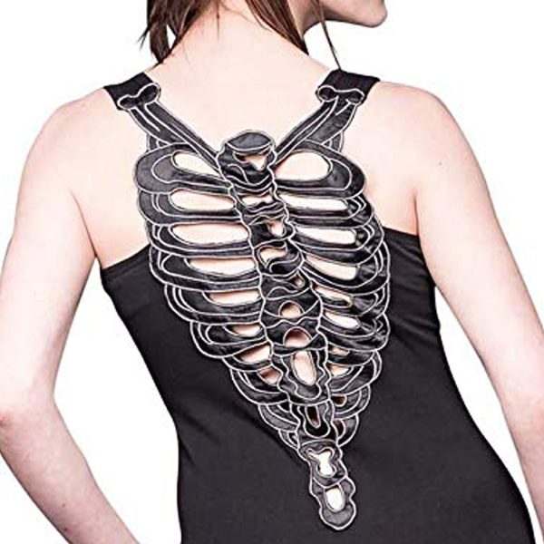 styles dernier cri QUEEN OF DARKNESS Mini Robe ‘Black Ribcage’ Noire 4