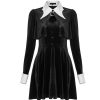 PUNK RAVE Mini Robe ‘Dark Bat’ Noire Et Blanche soldes pas cher 58