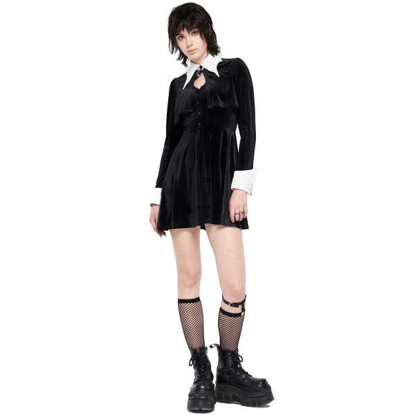 PUNK RAVE Mini Robe ‘Dark Bat’ Noire Et Blanche soldes pas cher 13