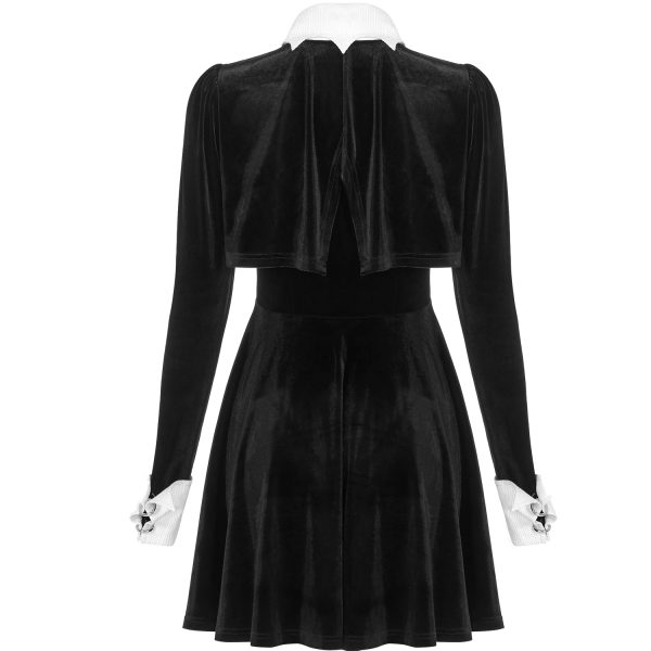 PUNK RAVE Mini Robe ‘Dark Bat’ Noire Et Blanche soldes pas cher 17