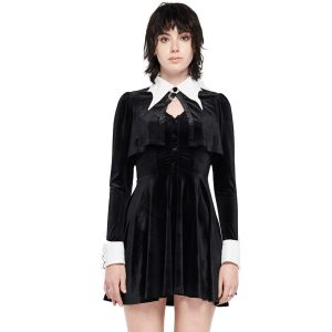 PUNK RAVE Mini Robe ‘Dark Bat’ Noire Et Blanche soldes pas cher 32