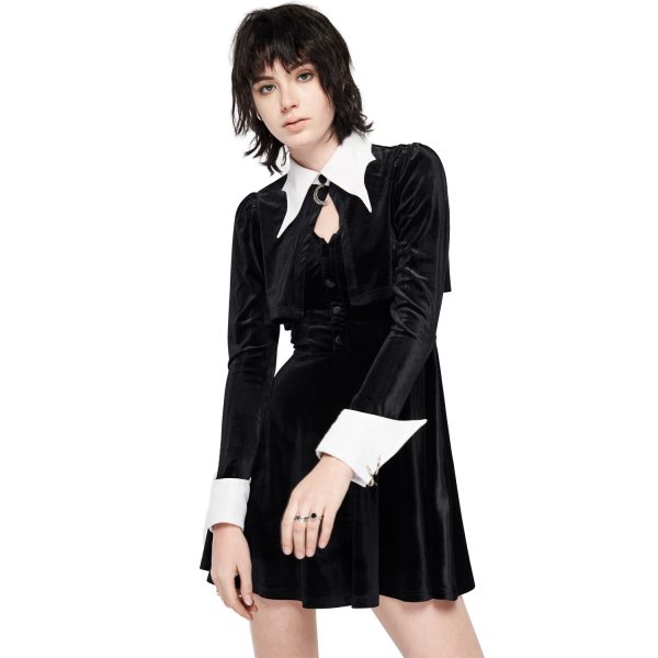 PUNK RAVE Mini Robe ‘Dark Bat’ Noire Et Blanche soldes pas cher 8