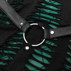 de garantie authentique PUNK RAVE Mini Robe ‘Willow’ Noire Et Verte 39