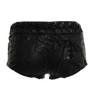 Paris PUNK RAVE Mini Short ‘Doll’ En Simili Cuir Noir 38