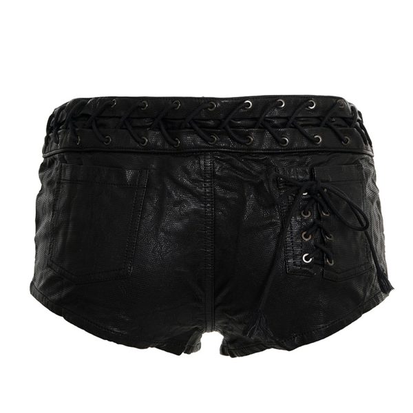 Paris PUNK RAVE Mini Short ‘Doll’ En Simili Cuir Noir 12