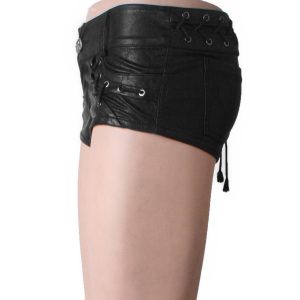 Paris PUNK RAVE Mini Short ‘Doll’ En Simili Cuir Noir 34