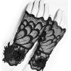 en ligne officielle PUNK RAVE Mitaines Gothiques ‘Black Rose’ En Dentelle Noire 16