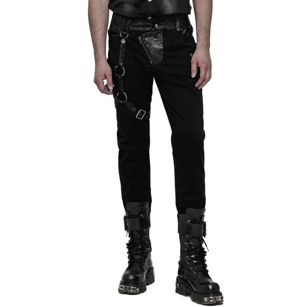 PUNK RAVE Pantalon à Rayures ‘Dracarys’ Noir grossiste 6