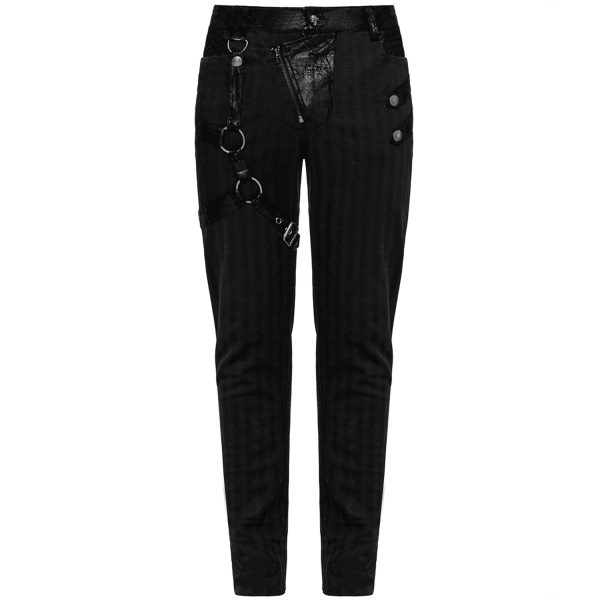 PUNK RAVE Pantalon à Rayures ‘Dracarys’ Noir grossiste 7