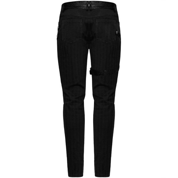 PUNK RAVE Pantalon à Rayures ‘Dracarys’ Noir grossiste 8