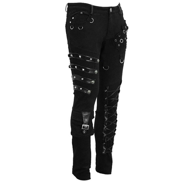 achetez DEVIL FASHION Pantalon ‘Acanthus’ En Jean Noir 12