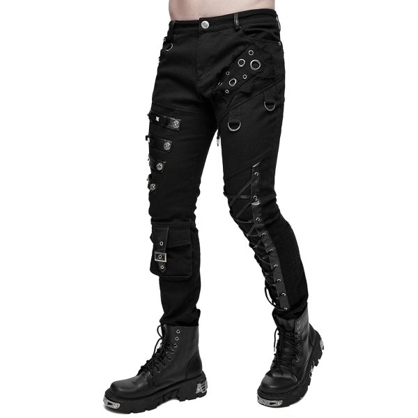 achetez DEVIL FASHION Pantalon ‘Acanthus’ En Jean Noir 7